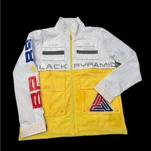 Black Pyramid White and‎ Yellow Windbreaker Street Jacket